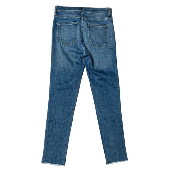 Veronica Beard Debbie Tuxedo Stripe High Rise Skinny Jeans Size 26/2 Medium Wash - Picture 5 of 11